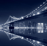Manhattan  Bridge and Manhattan skyline At Night - Fine Art prints