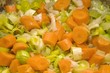 Chopped carrots, leeks and onions