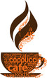 cup of coffee made from typography, vector