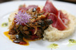 Risotto au jambon cru et ratatouille