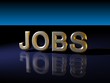 Jobs 3D Text against Dark Background