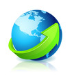 World Globe Go Green - North America World Globe Go Green - North America