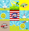 Set of 9 vector backgrounds.
