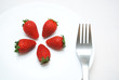 Strawberries and fork - diet shot