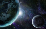 blue planet earth in outer space - Fine Art prints