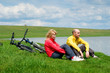 two cyclists