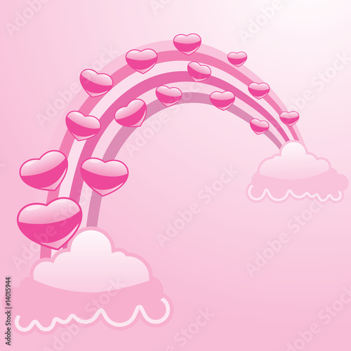 Images Of Pink Hearts. pink hearts rainbow and clouds