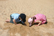 Children digging in the sand Children digging in the sand
