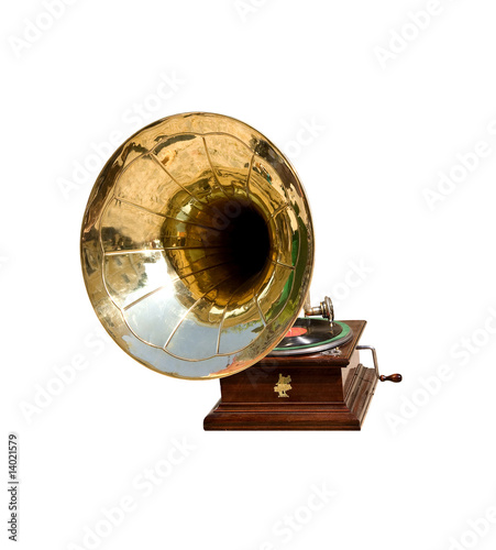 Photo: Retro gramophone isolated Retro gramophone isolated