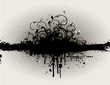 grunge floral inksplat banner