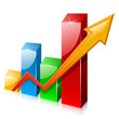 Glassy colorful graph with arrow Glassy colorful graph with arrow