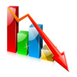 Glassy colorful graph with arrow