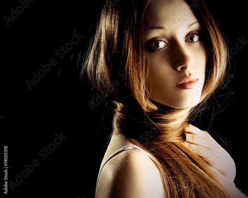 very long hair girl. woman with very long hair