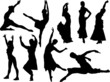 women dancers silhouette
