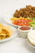 delicious fajitas beef lettuce tomato pepper corn