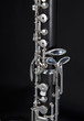 Oboe Keys Closeup on Black