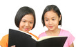 Two girl reading book. Two girl reading book.
