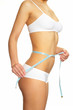 Women measures a waist