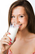 Foto: beauty woman drink milk beauty woman drink milk