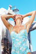Attractive woman taking a shower