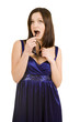 woman yawning with sunglasses