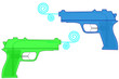 istolated plastic water guns on white