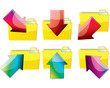 Set of folders and arrows - vector illustration