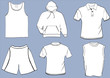 Set of templates with front and back Set of templates with front and back