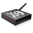 Modem internet pirate et son antenne wifi (reflet) Modem internet pirate et son antenne wifi (reflet)