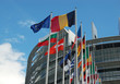 European Parliament at Strasbourg with member flags