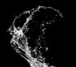 Stylish water splash. Isolated on black background Stylish water splash. Isolated on black background