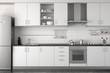interior design of modern white kitchen