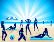 Sexy Women on the beach - VECTOR