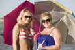 Two beautiful women on the beach