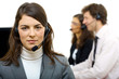 Operator talking on headset