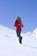 Frau, Winter, Berge