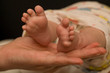 baby legs in mother hand