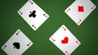 cards animation (four aces, royal flush)