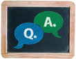 "Q. & A." on blackboard
