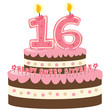 Sweet Sixteen Birthday Cake