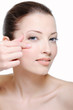 squeeze skin near eye squeeze skin near eye