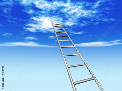 Illustration: crome stair to blue sky crome stair to blue sky