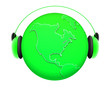 music earth with headphones