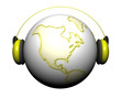 music earth with headphones