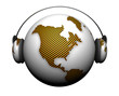 music earth with headphones