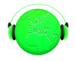 music earth with headphones