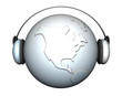 music earth with headphones