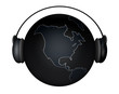 music earth with headphones