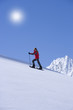 schneeschuhwanderung, oetztal, tirol, oestereich, gegenlicht