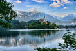 Lake Bled with the alps in the background, Slovenia Lake Bled with the alps in the background, Slovenia
